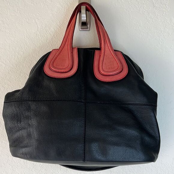 Givenchy Nightingale Bag Black With Red Handles - Picture 3 of 10